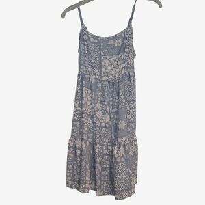 Altar'd State Blue and White Floral Midi Dress